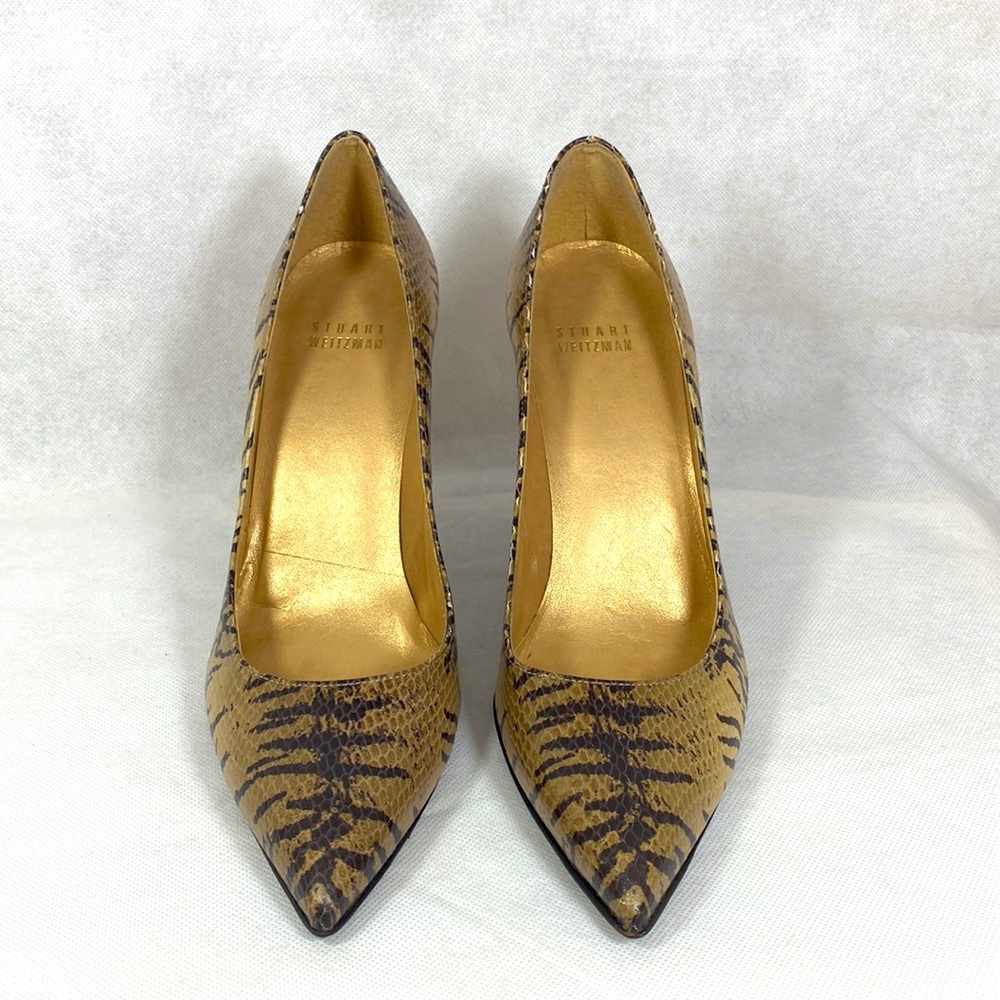 Stuart Weitzman Python Pointed Toe Stiletto Pumps - image 2